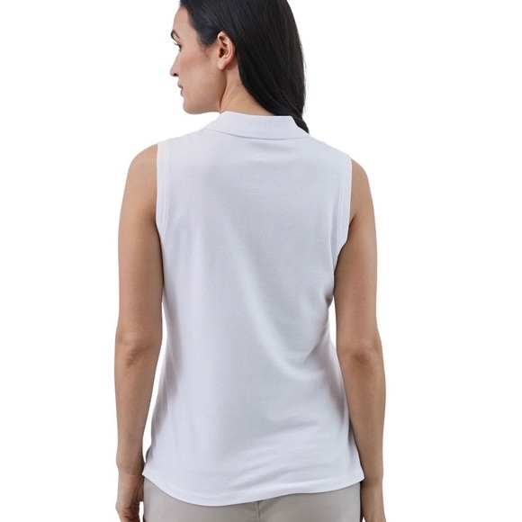 CHAPS Womens Sleeveless Polo Shirt Size XL White New - Picture 2 of 8